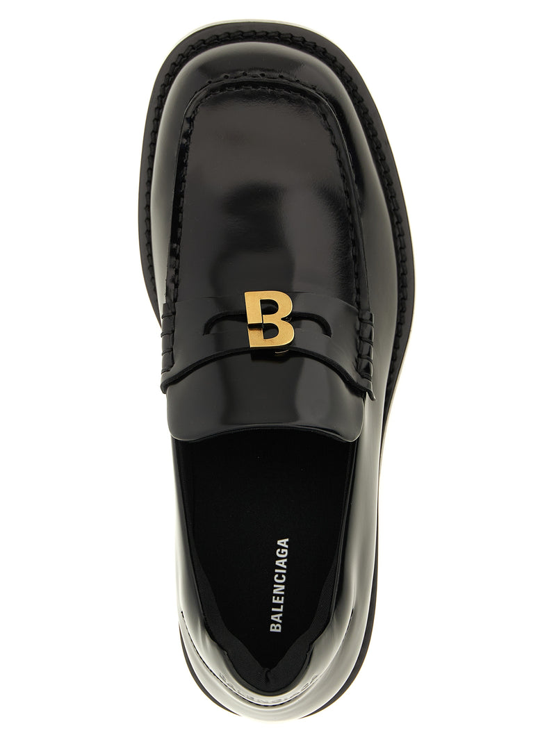 Balenciaga Black Calfskin Slip-On Loafers for Women