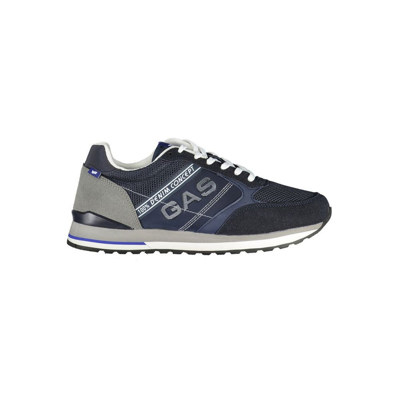 Gas Blue Polyurethane Men's Sneaker - Trendy Athletic Footwear