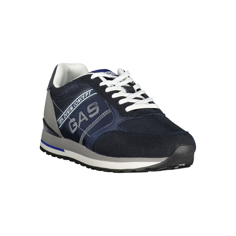 Gas Blue Polyurethane Men's Sneaker - Trendy Athletic Footwear