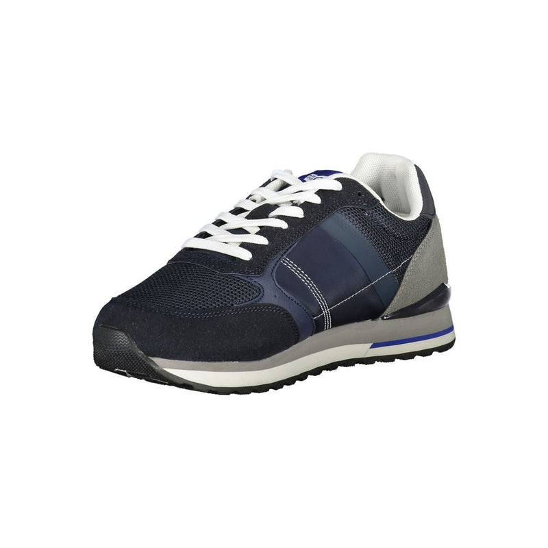Gas Blue Polyurethane Men's Sneaker - Trendy Athletic Footwear