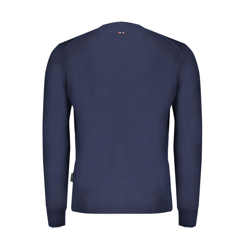 Napapijri Blue Cotton Sweater for Men - 3XL