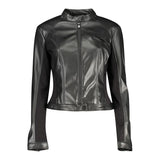 Guess Jeans Black Polyurethane Women's Jacket