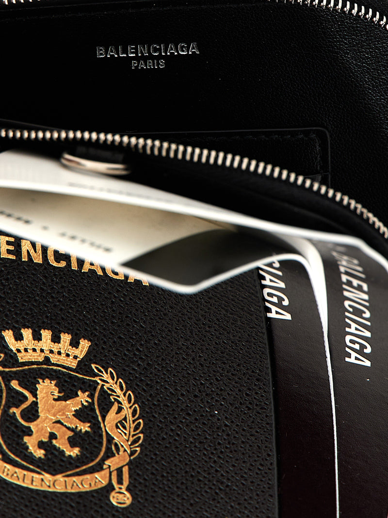 Balenciaga Black Calfskin Passport Cell Phone Case