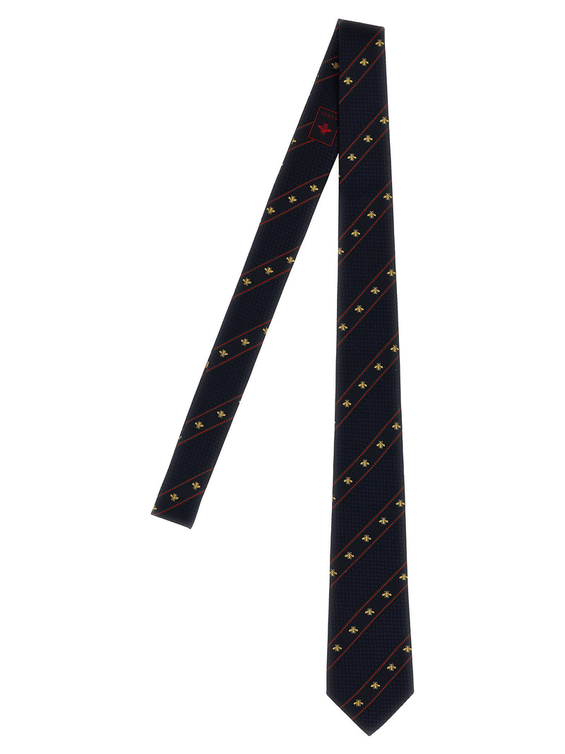 Gucci The Labour 7.0 Blue Silk Tie