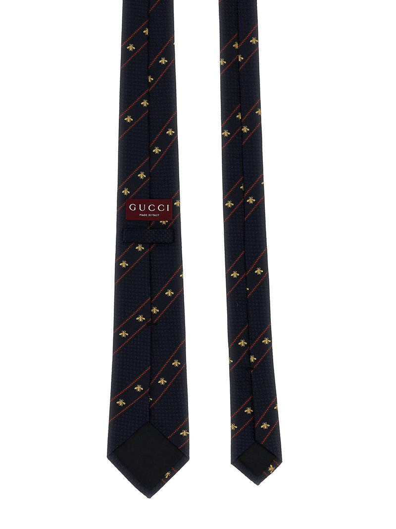 Gucci The Labour 7.0 Blue Silk Tie