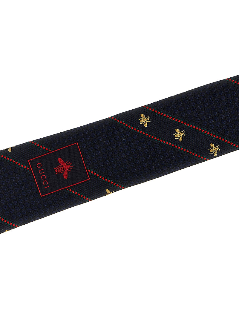 Gucci The Labour 7.0 Blue Silk Tie