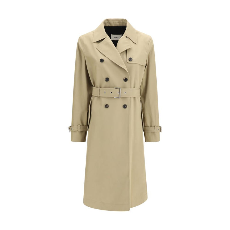 Fendi Beige Cotton Trench Coat for Women