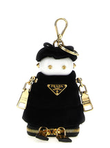Prada Black Stainless Steel Keychain