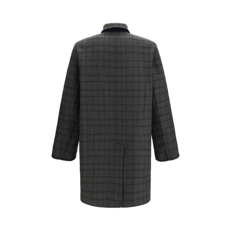 Etro Blue Wool Oves Aries Coat - Versatile Reversible Design