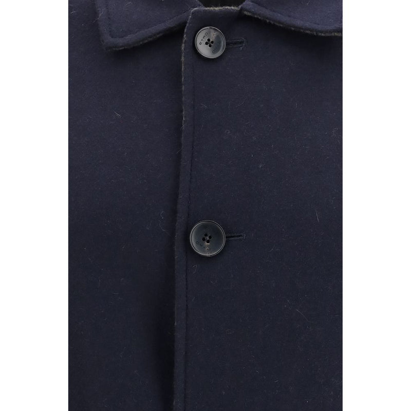 Etro Blue Wool Oves Aries Coat - Versatile Reversible Design