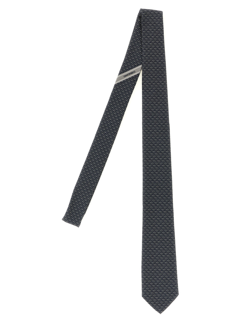 Ferragamo Biella Black Silk Tie - Elegant Men's Accessory