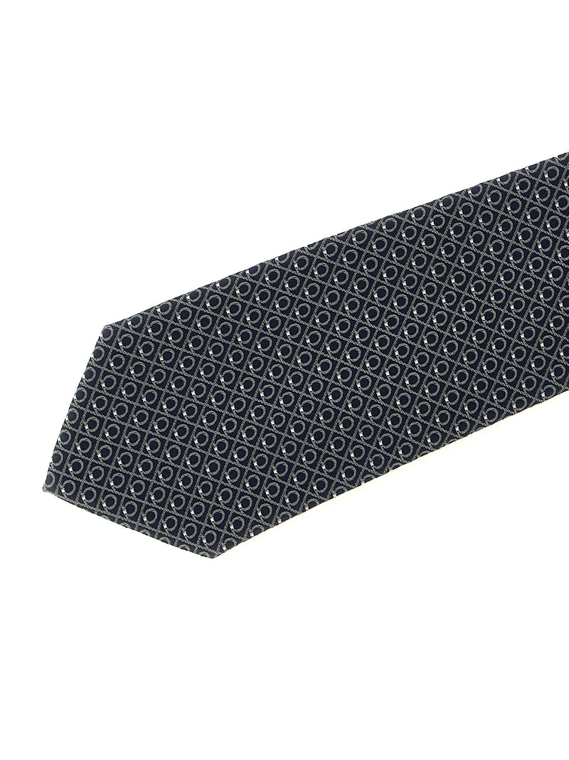 Ferragamo Biella Black Silk Tie - Elegant Men's Accessory