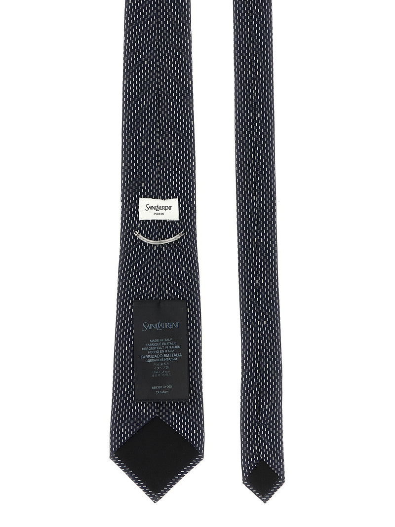 Saint Laurent Blue Silk Tie - Polka Dot Elegance