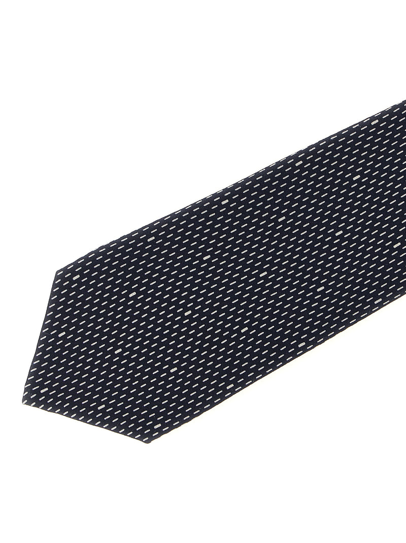 Saint Laurent Blue Silk Tie - Polka Dot Elegance