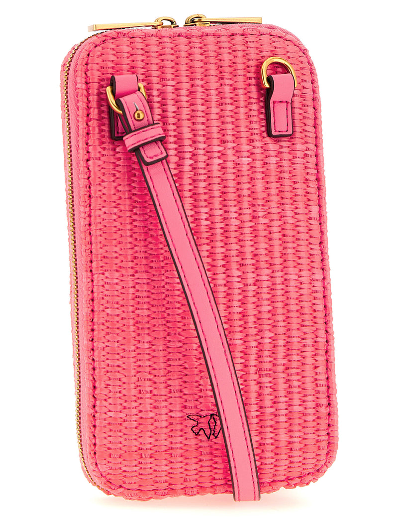 PINKO Fuchsia Braided Raffia Smartphone Holder