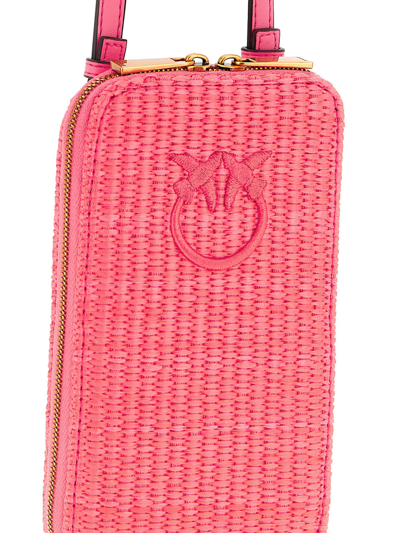 PINKO Fuchsia Braided Raffia Smartphone Holder