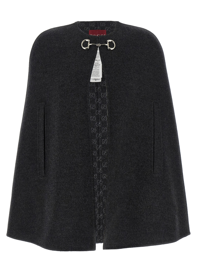 Gucci Gray Wool Cape - Sophisticated Elegance