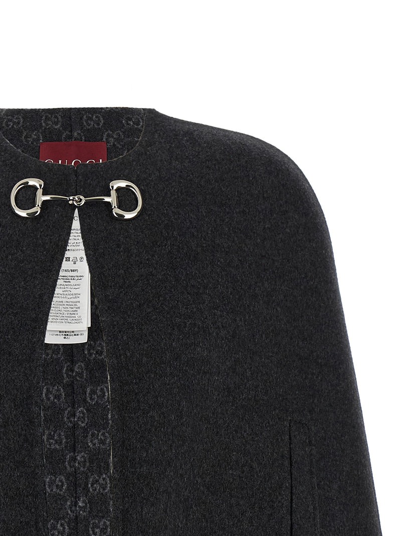 Gucci Gray Wool Cape - Sophisticated Elegance