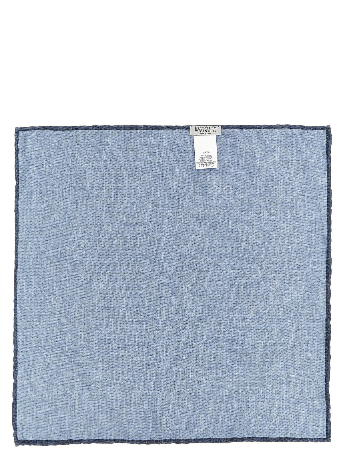 Brunello Cucinelli Blue Silk Pocket Square