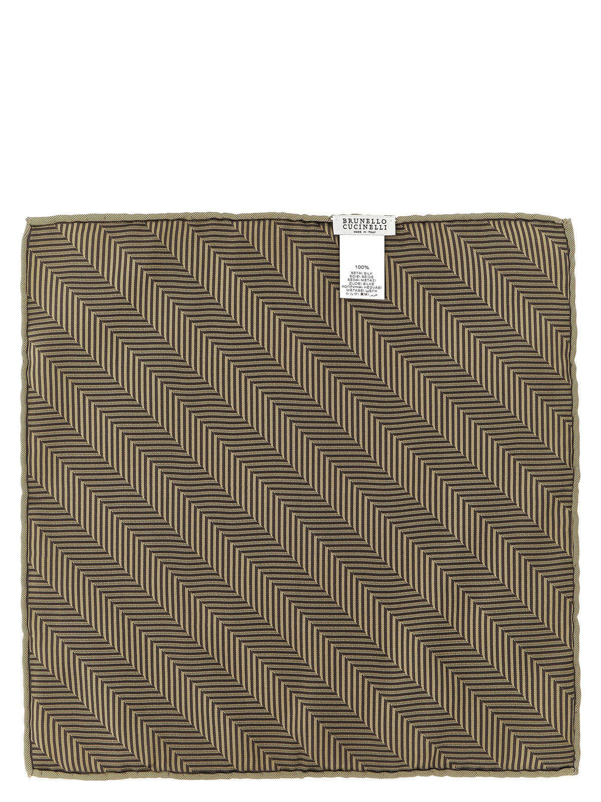Brunello Cucinelli Beige Silk Pocket Square