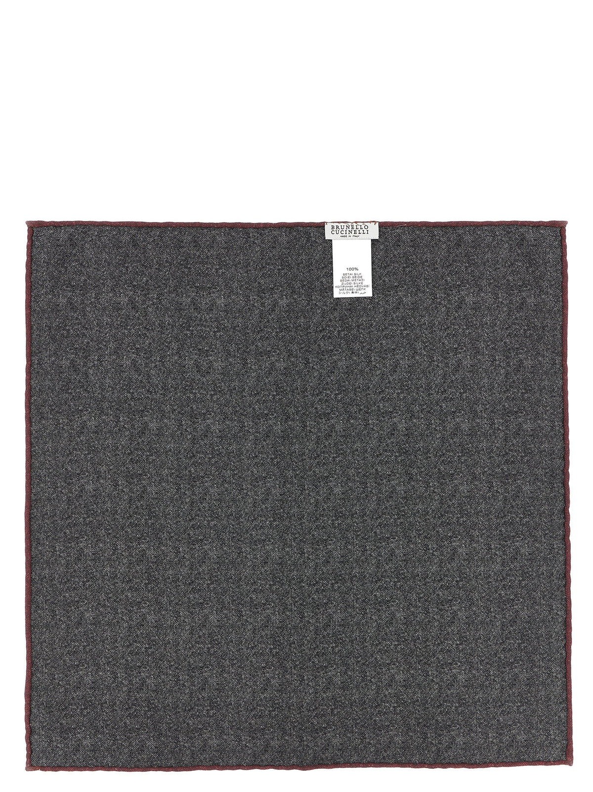 Brunello Cucinelli Gray Silk Pocket Square