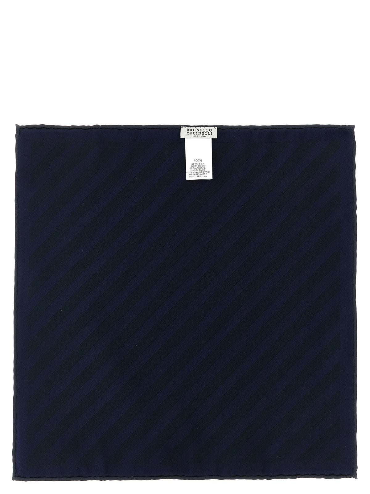 Brunello Cucinelli Blue Silk Pocket Square