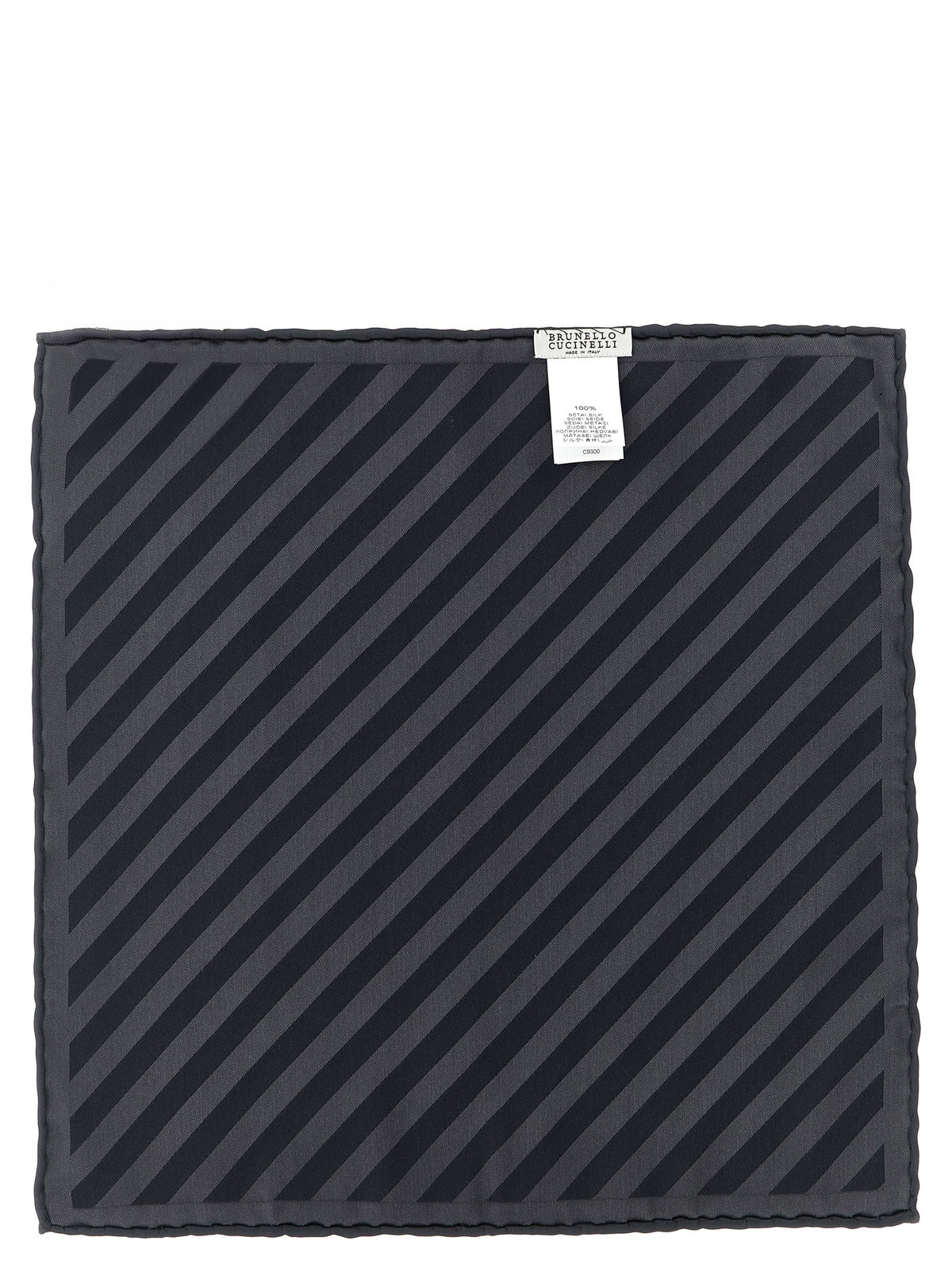 Brunello Cucinelli Gray Silk Pocket Square