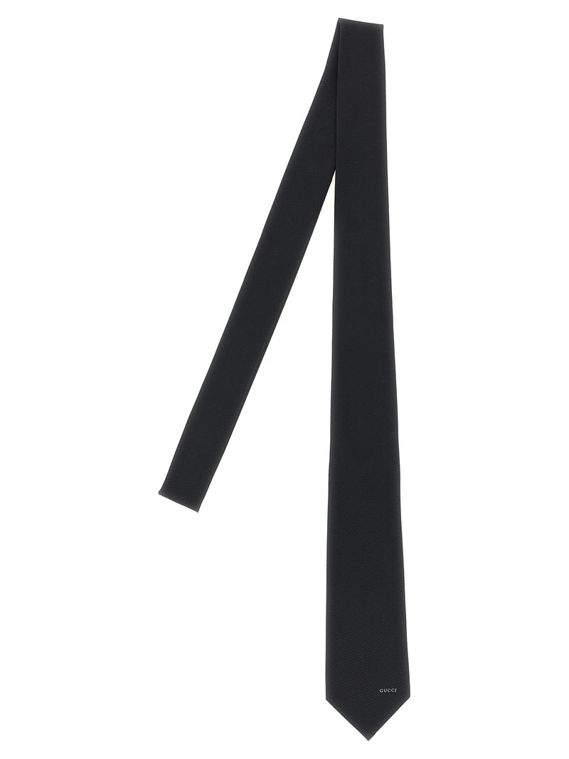 Gucci Black Silk Tie - Morsetto Gucci Jacquard