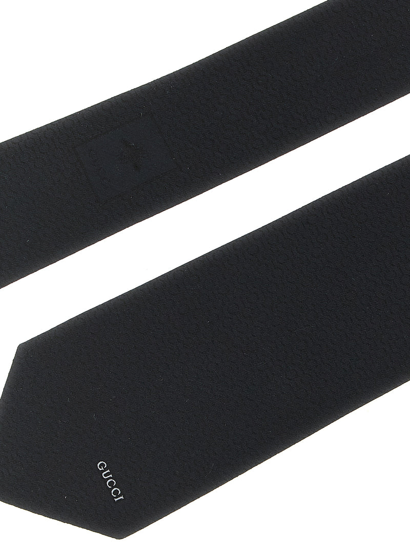 Gucci Black Silk Tie - Morsetto Gucci Jacquard