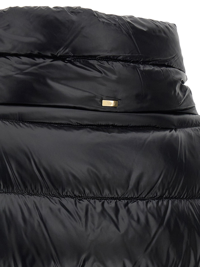 Herno Black Ultralight Nylon Hooded Cape