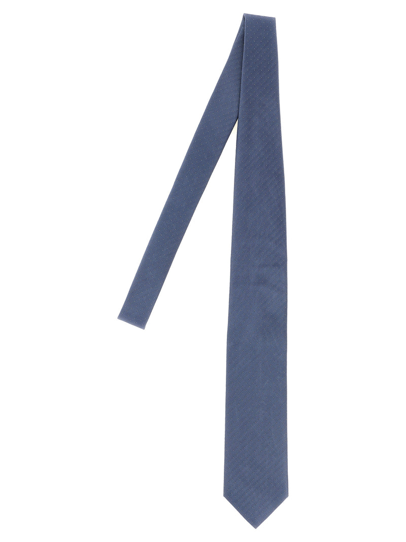 Brioni Blue Silk Tie - Elegant Micro-Polka Dot Design