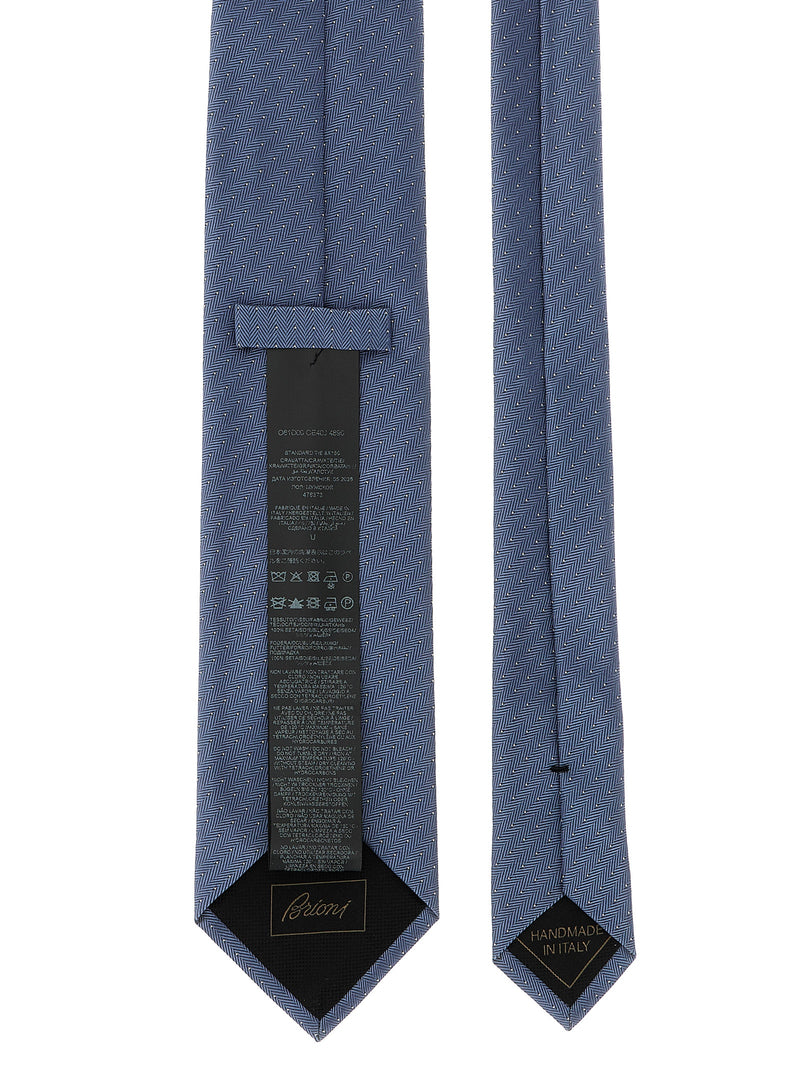 Brioni Blue Silk Tie - Elegant Micro-Polka Dot Design