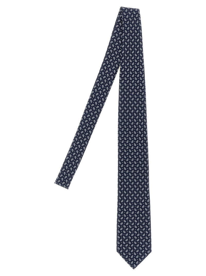 Brioni Blue Silk Tie - Luxurious Micro-Paisley Design