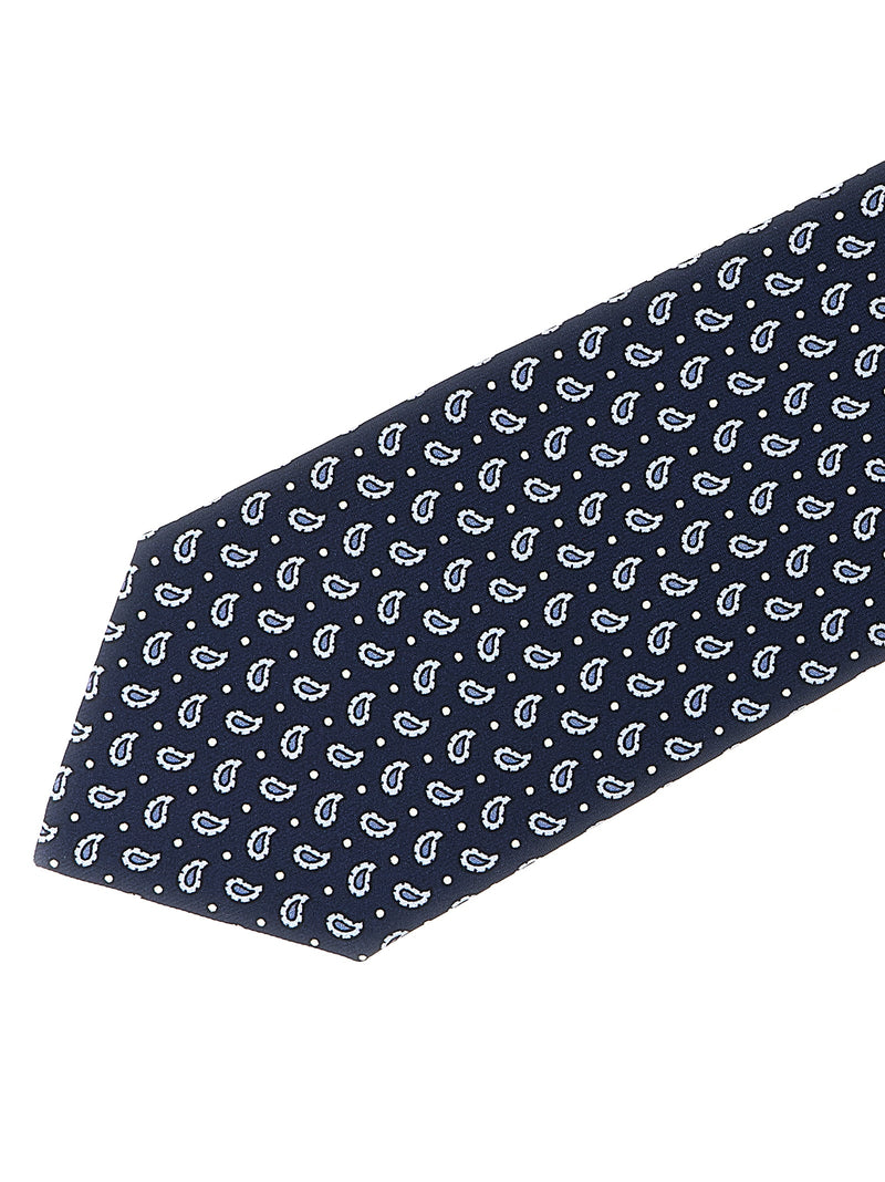 Brioni Blue Silk Tie - Luxurious Micro-Paisley Design