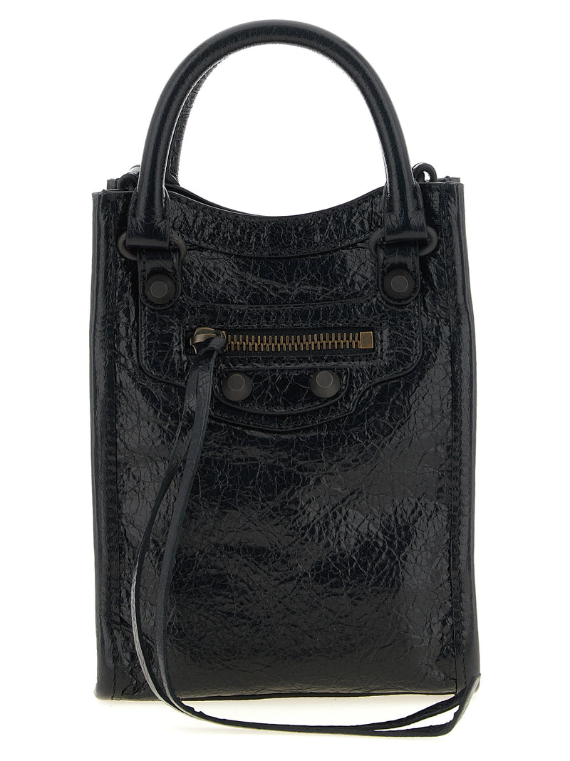 Balenciaga Le City Tote Black Lamb Leather Mobile Phone Bag