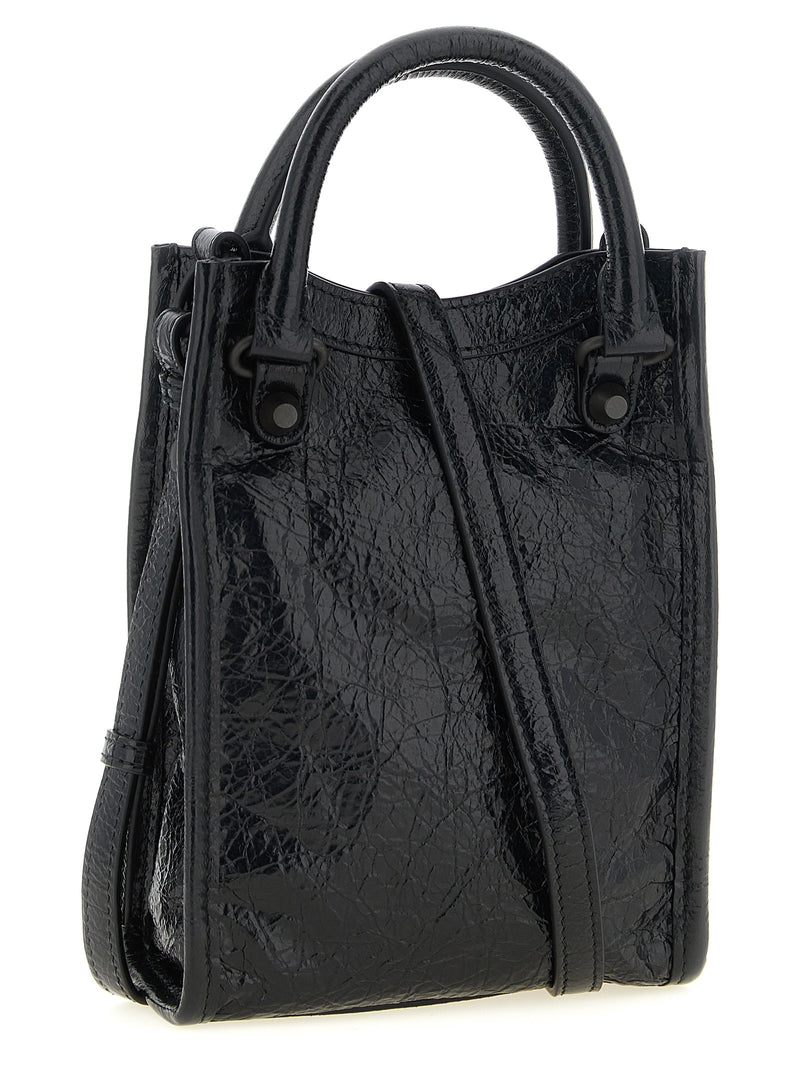 Balenciaga Le City Tote Black Lamb Leather Mobile Phone Bag