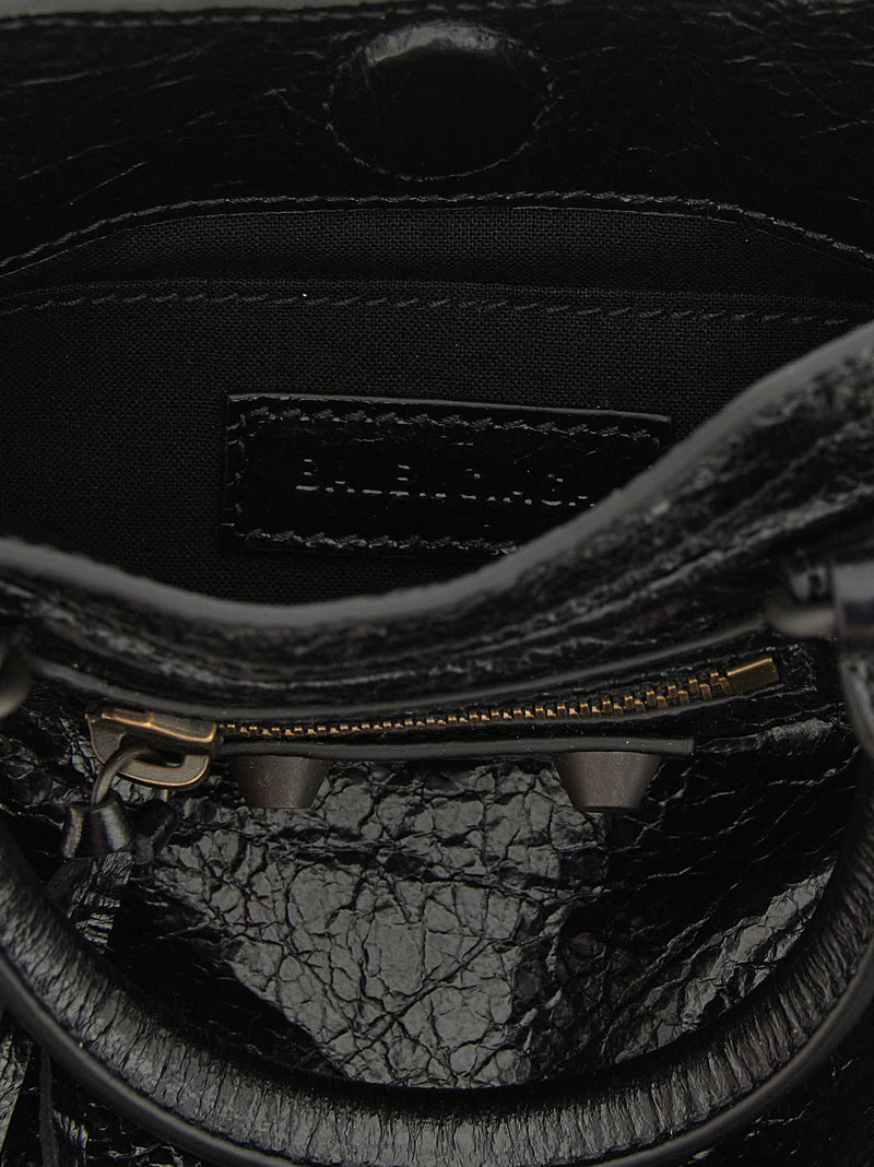 Balenciaga Le City Tote Black Lamb Leather Mobile Phone Bag