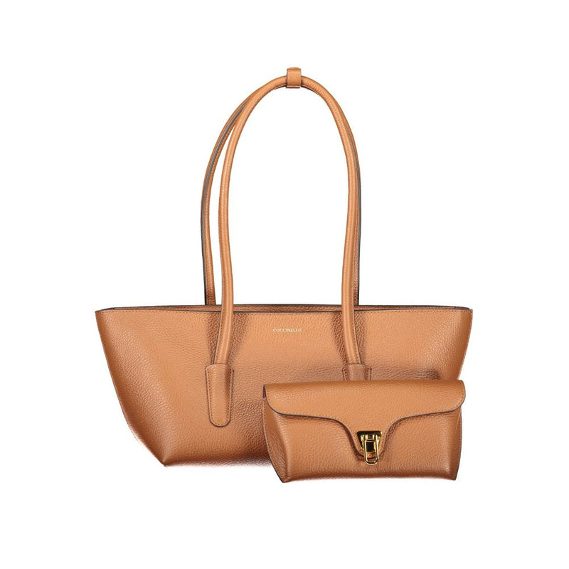 Coccinelle Double Beat Brown Leather Women's Bag