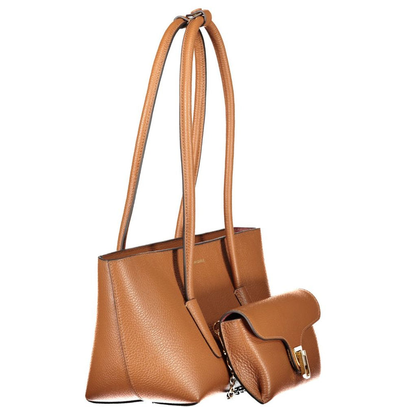 Coccinelle Double Beat Brown Leather Women's Bag