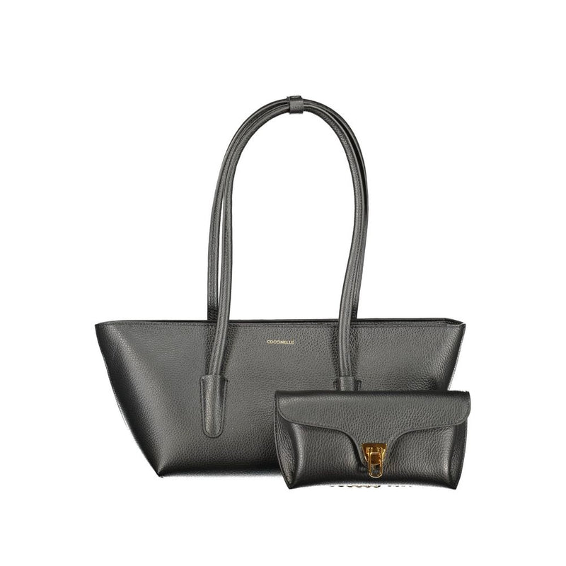 Coccinelle Double Beat Black Leather Women's Bag