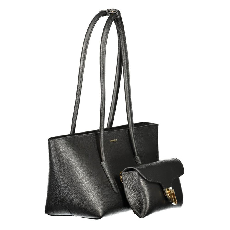 Coccinelle Double Beat Black Leather Women's Bag