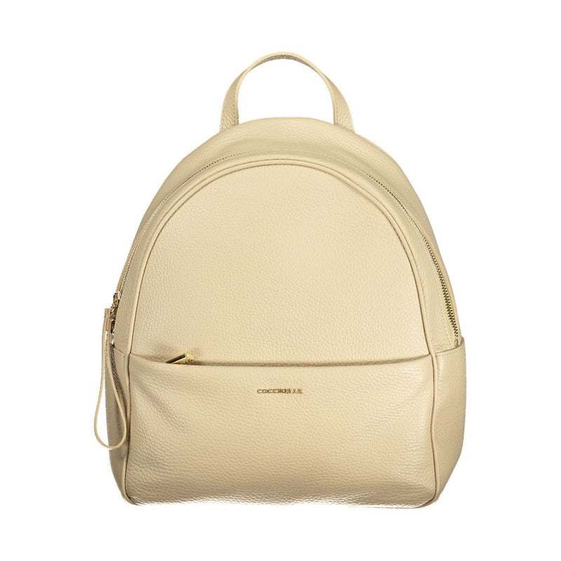 Coccinelle Nory Beige Leather Women's Backpack