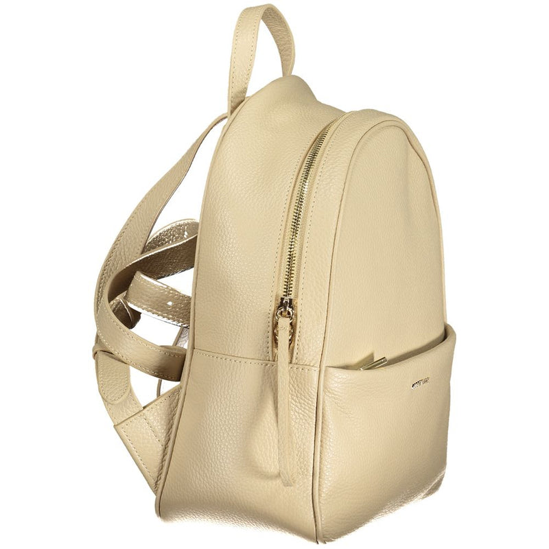 Coccinelle Nory Beige Leather Women's Backpack