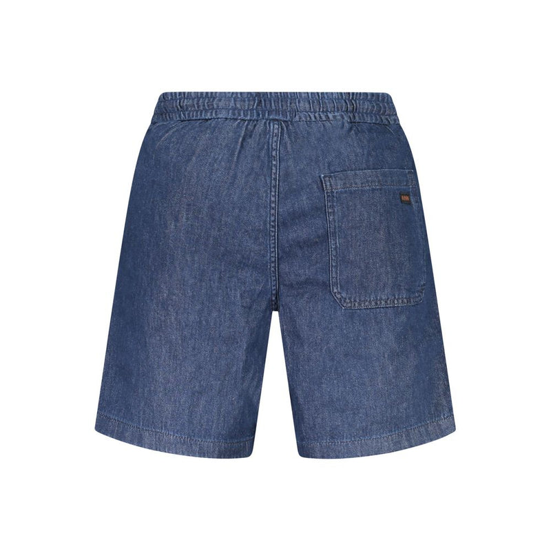 Hugo Boss Blue Cotton Bermuda Shorts for Men