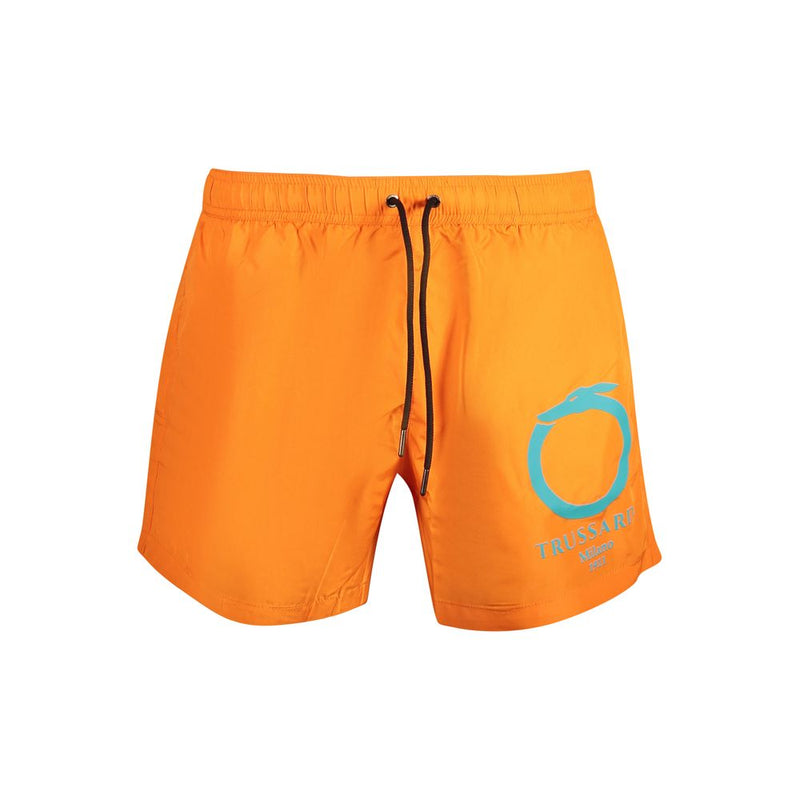 Trussardi Orange Polyester Swim Shorts for Men