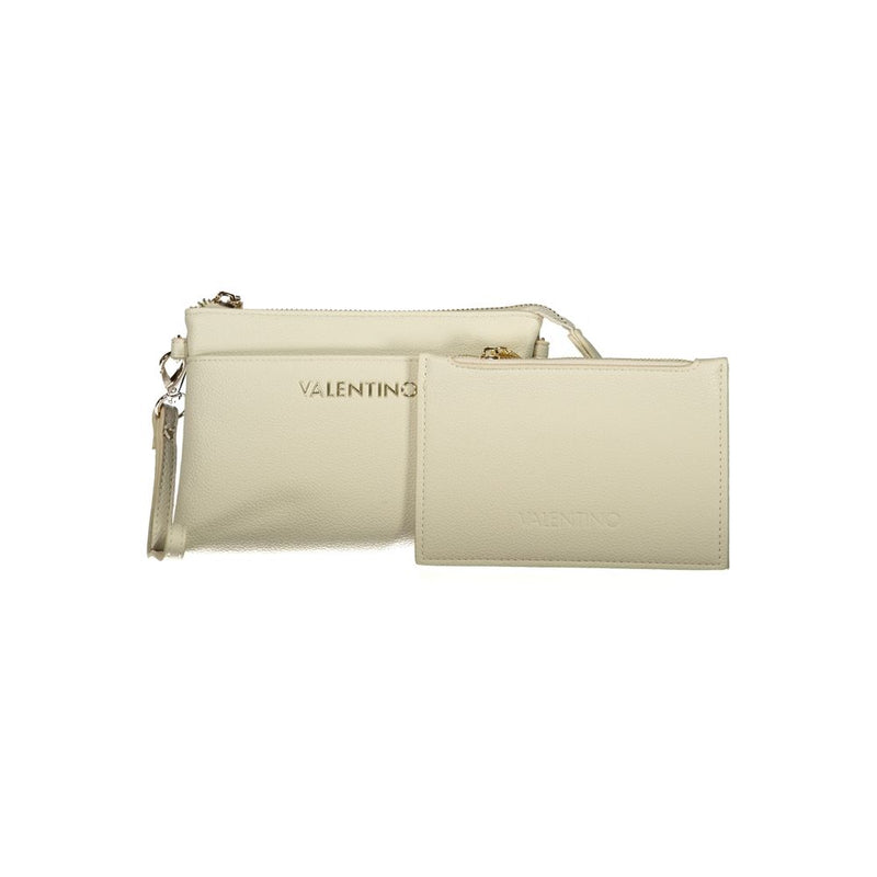 Mario Valentino Beige Polyethylene Wallet with Adjustable Strap