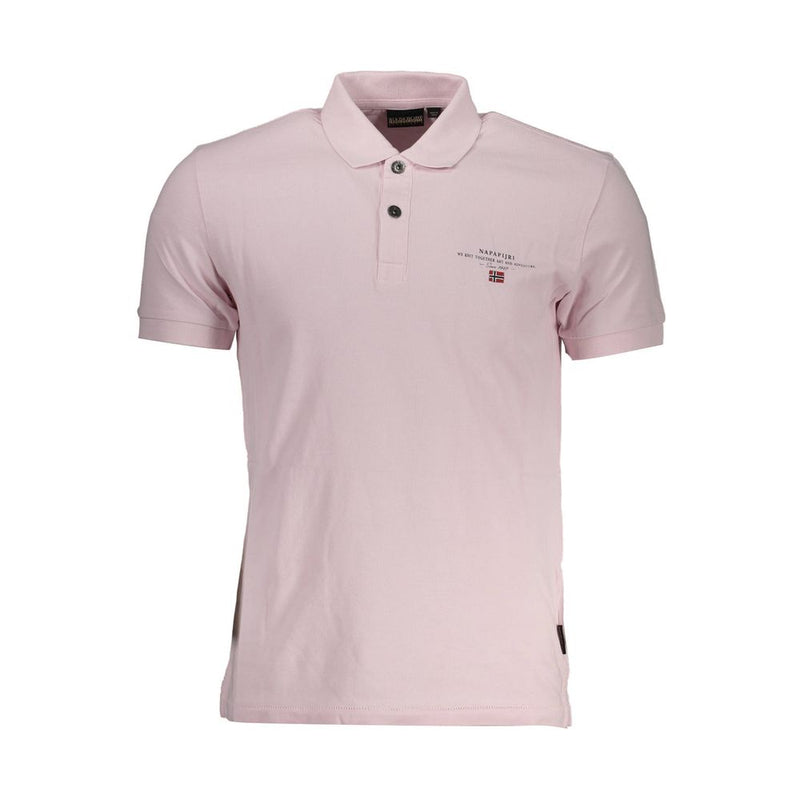 Napapijri Pink Cotton Polo Shirt for Men