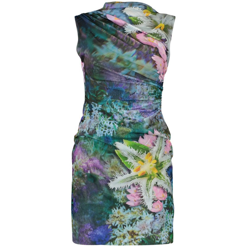 Desigual Green Cotton Casual Dress - Sleeveless Patterned Design