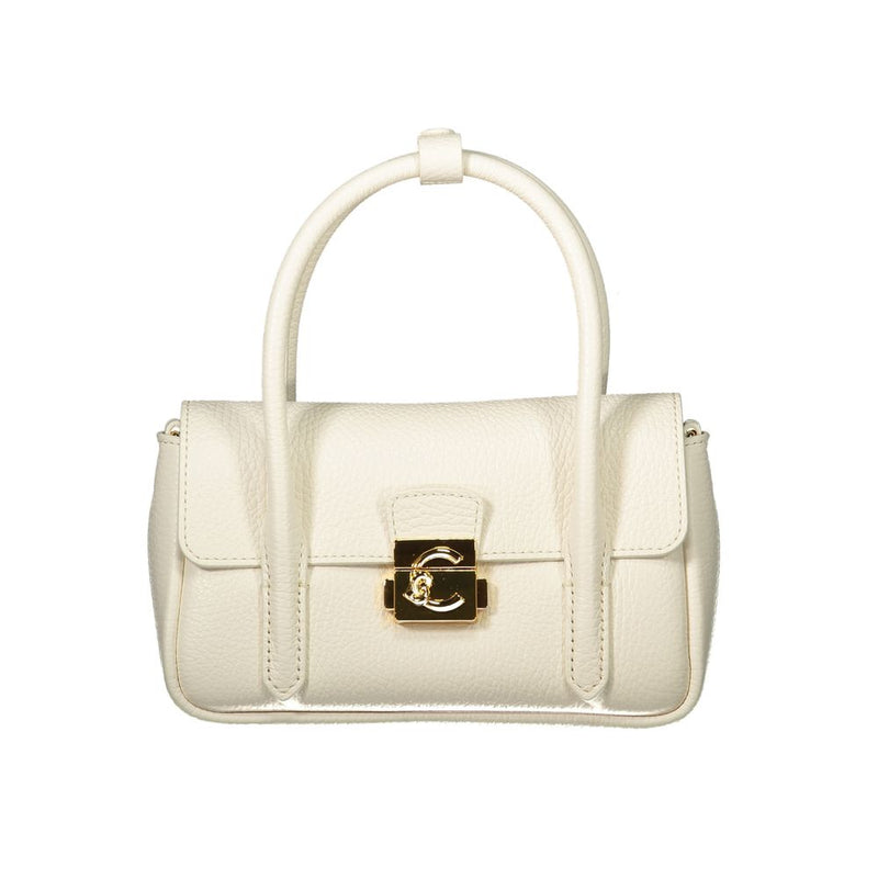 Coccinelle Mini U4K C-Me Lock White Leather Handbag