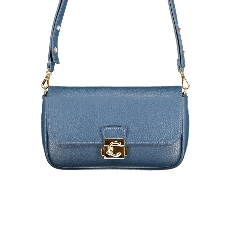 Coccinelle C-ME Lock Mini Bag - Blue Leather Handbag